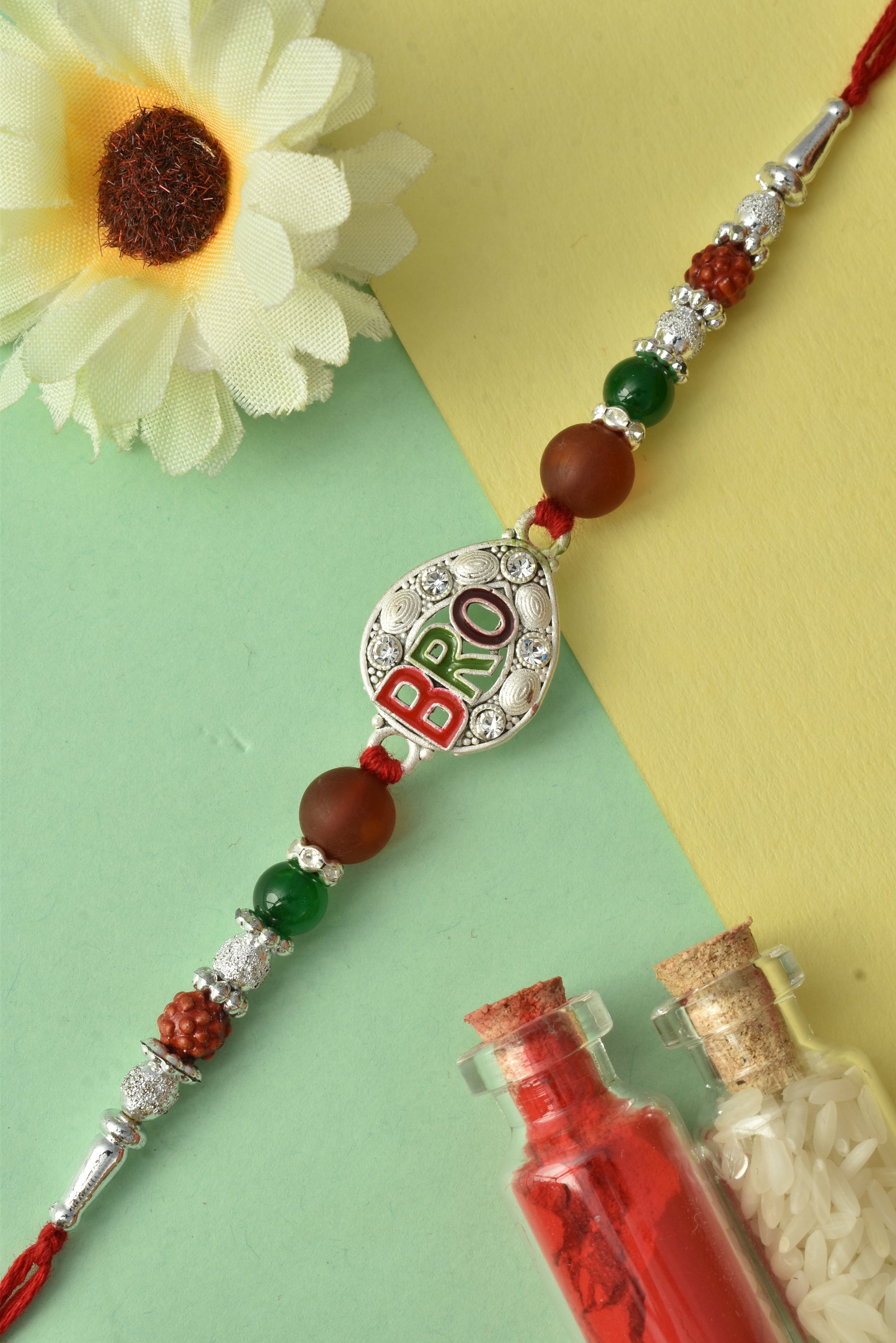 Silver plated rakhi