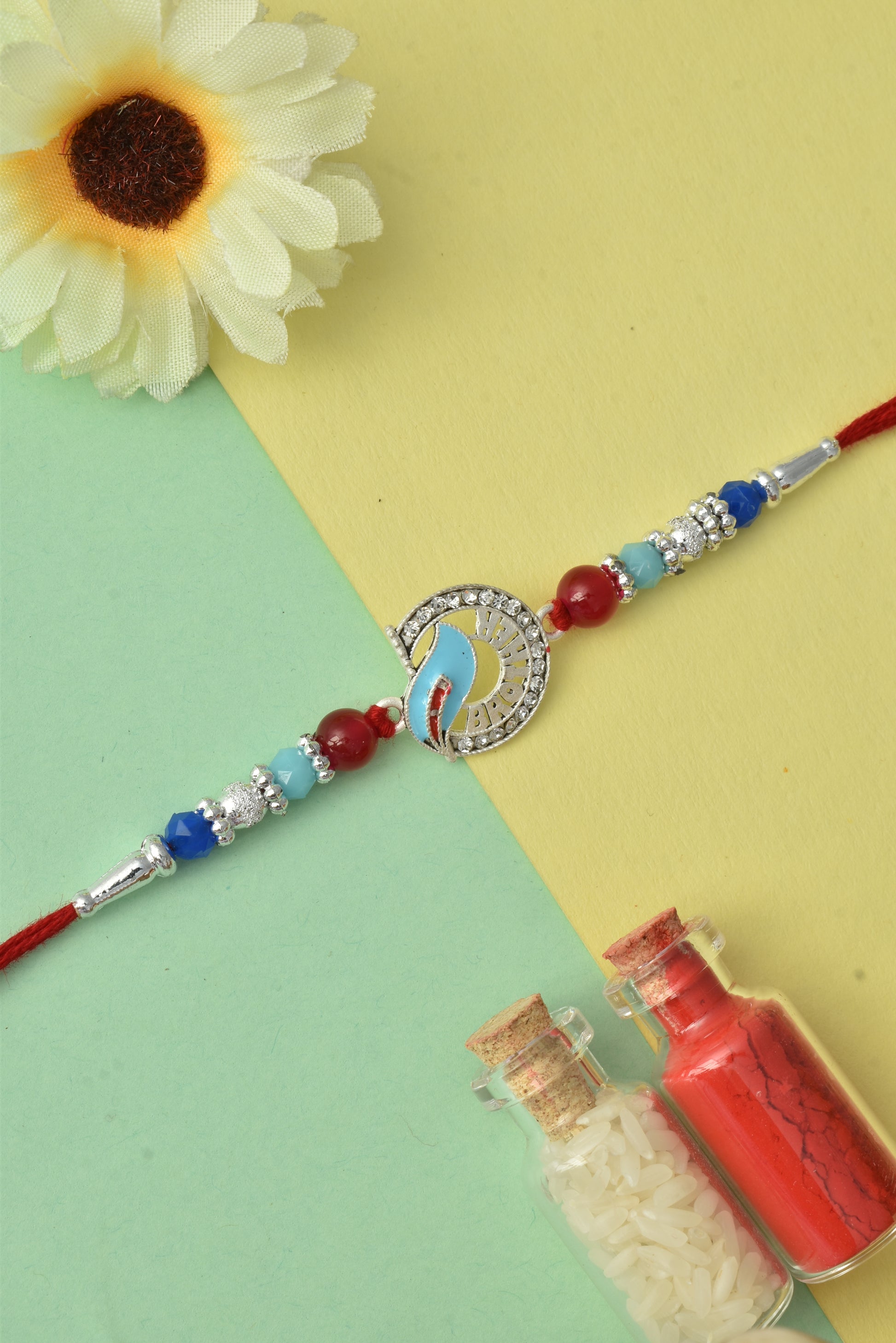 Silver plated rakhi