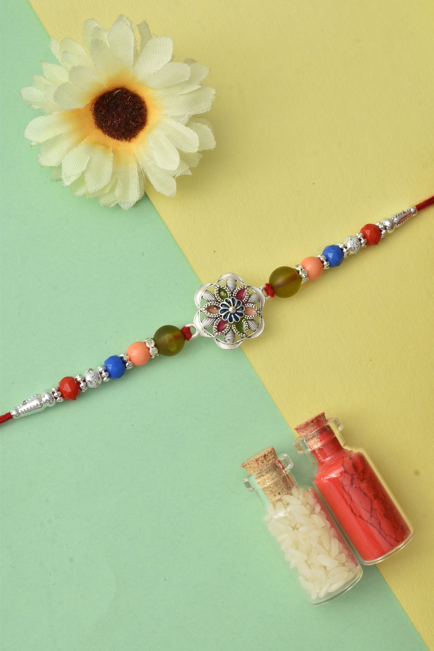 Silver plated rakhi