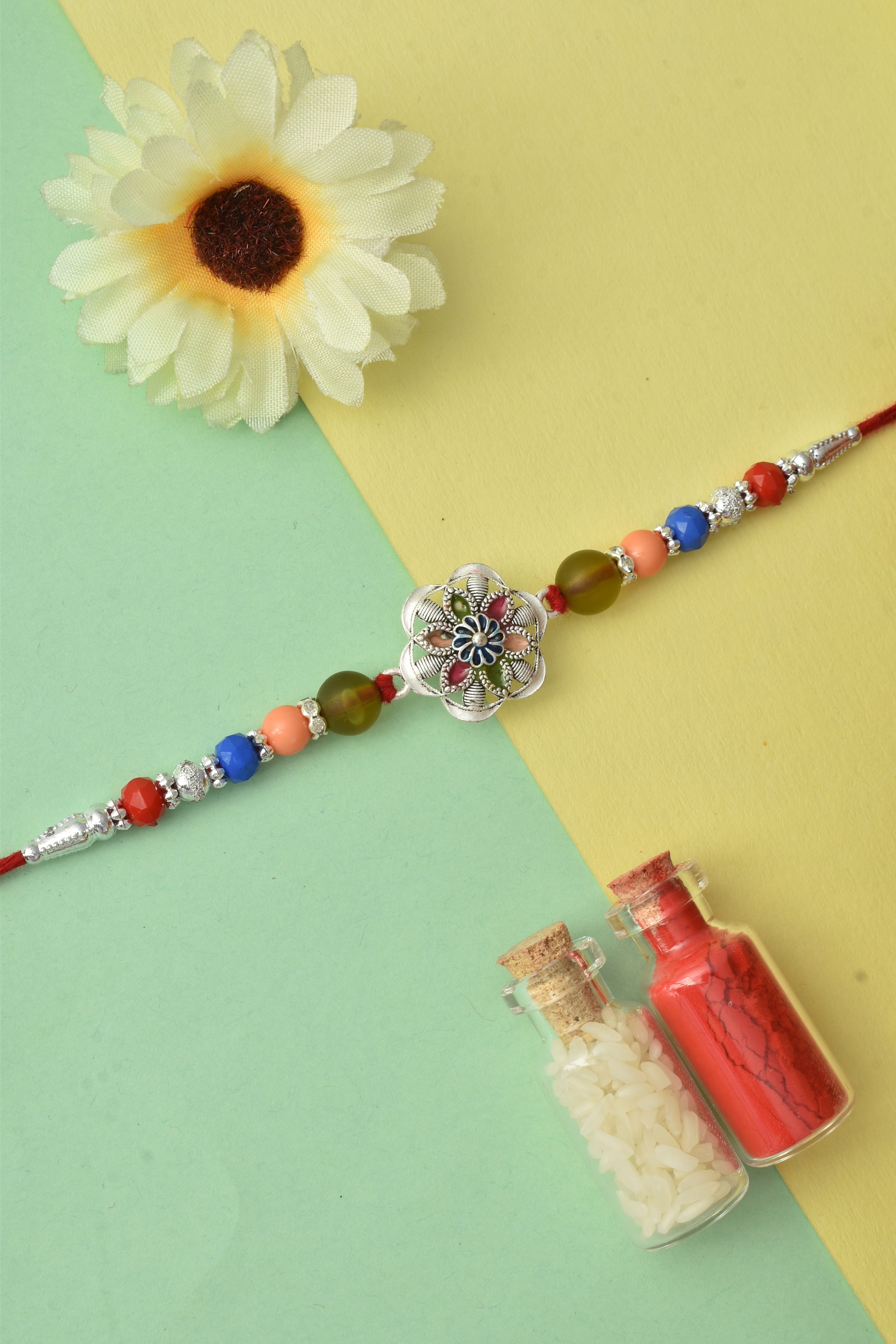 Silver plated rakhi