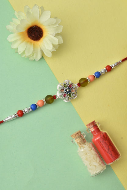Silver plated rakhi