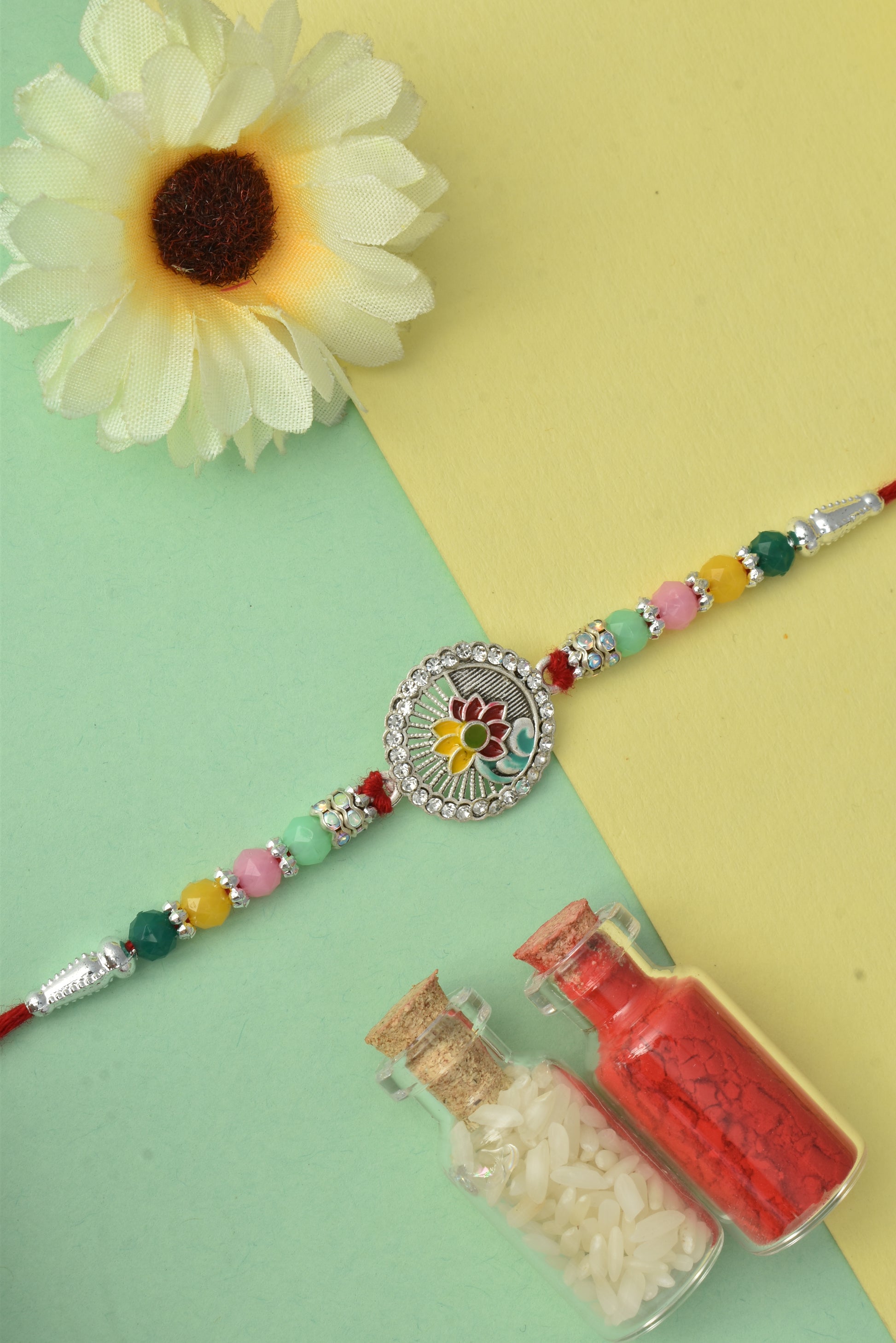 Silver plated rakhi