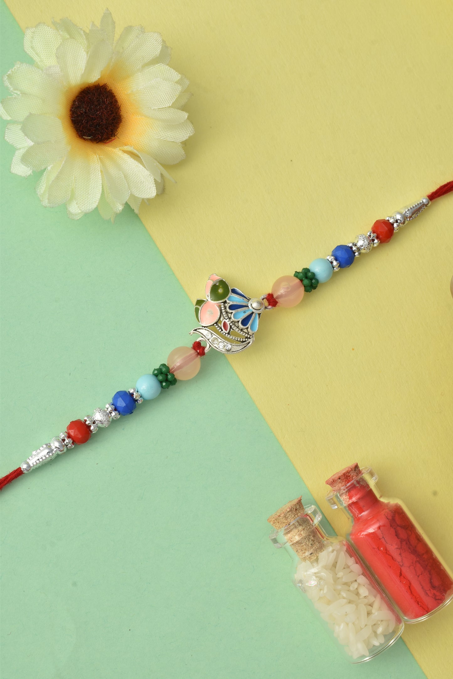 Silver plated rakhi