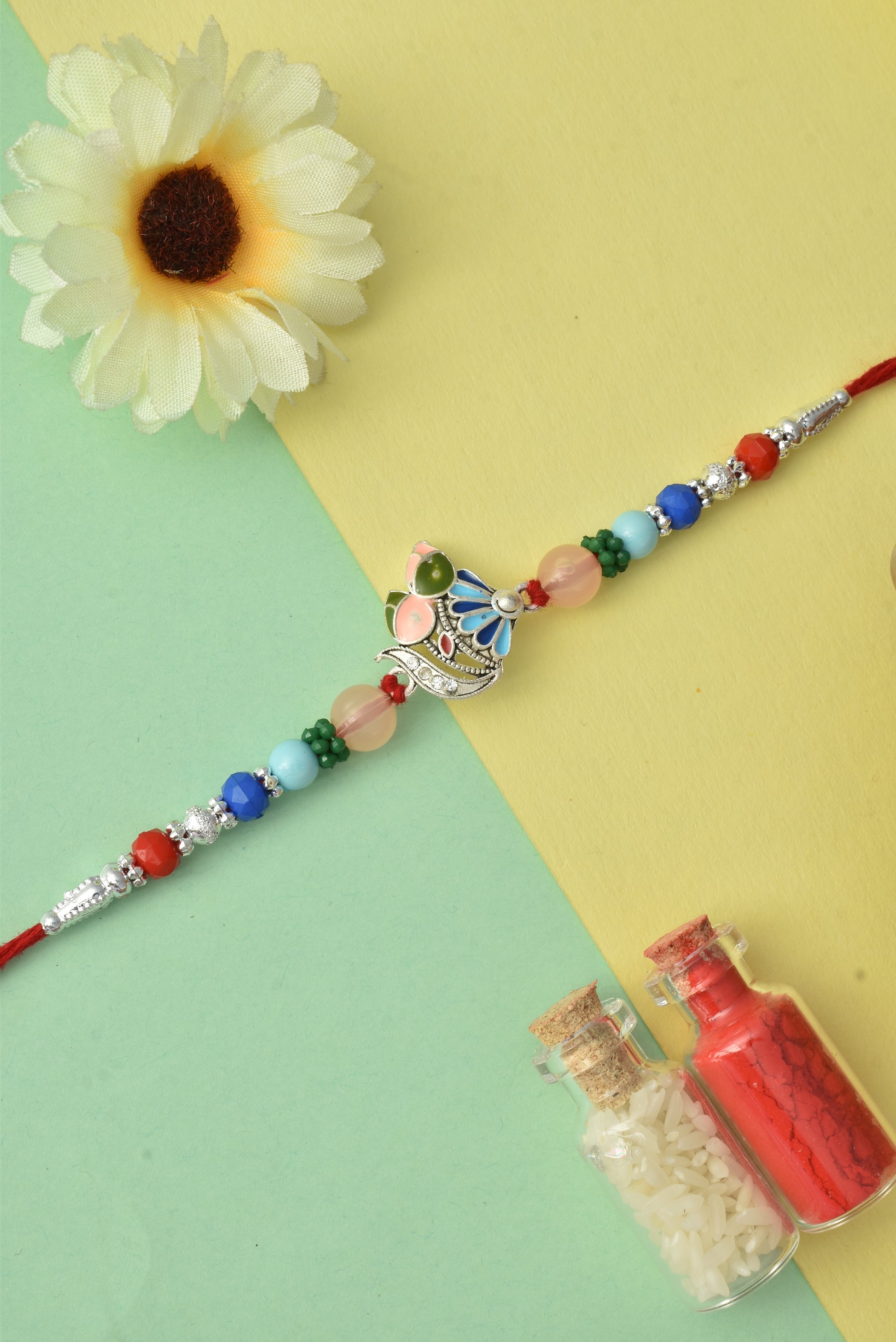 Silver plated rakhi