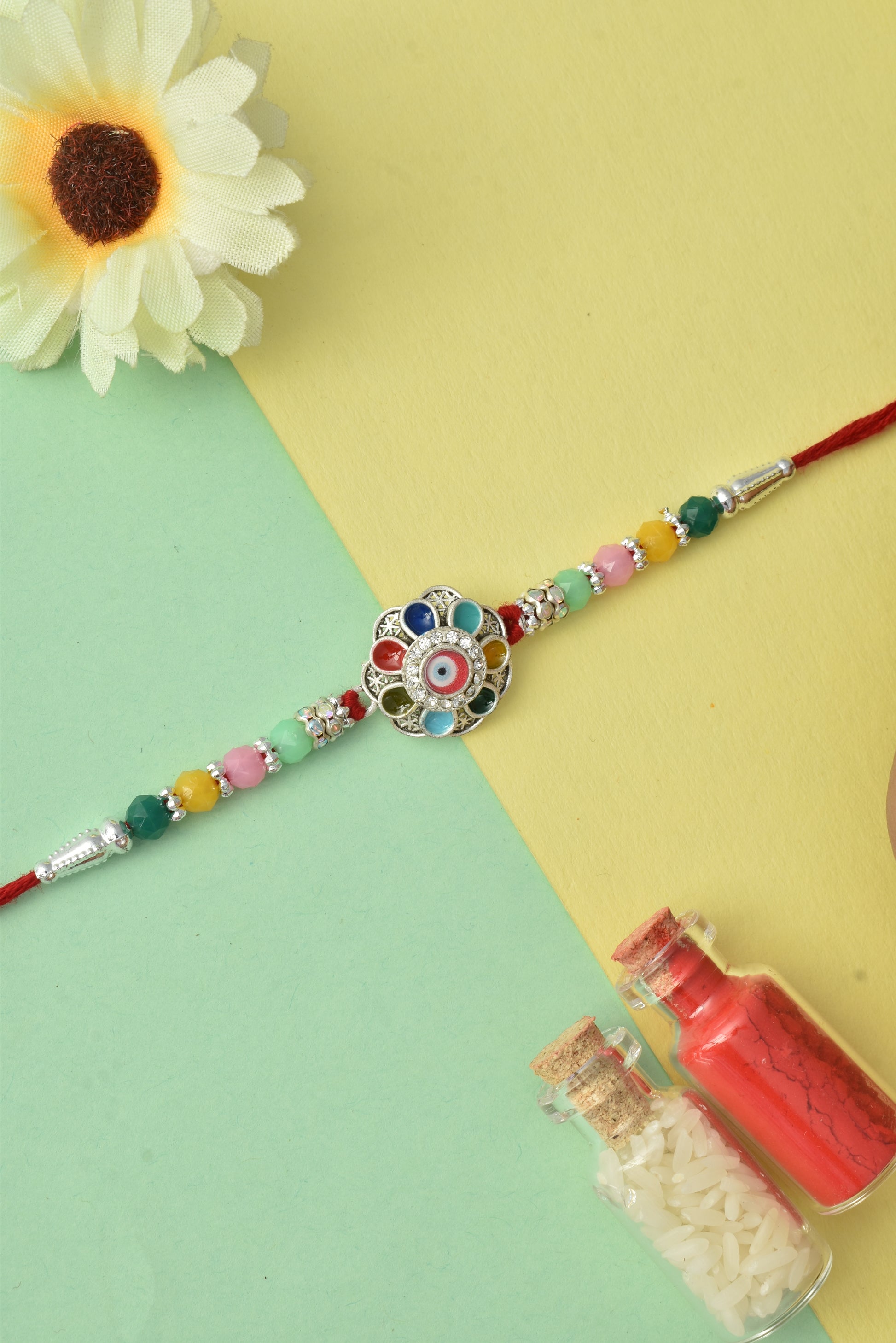 Silver plated rakhi