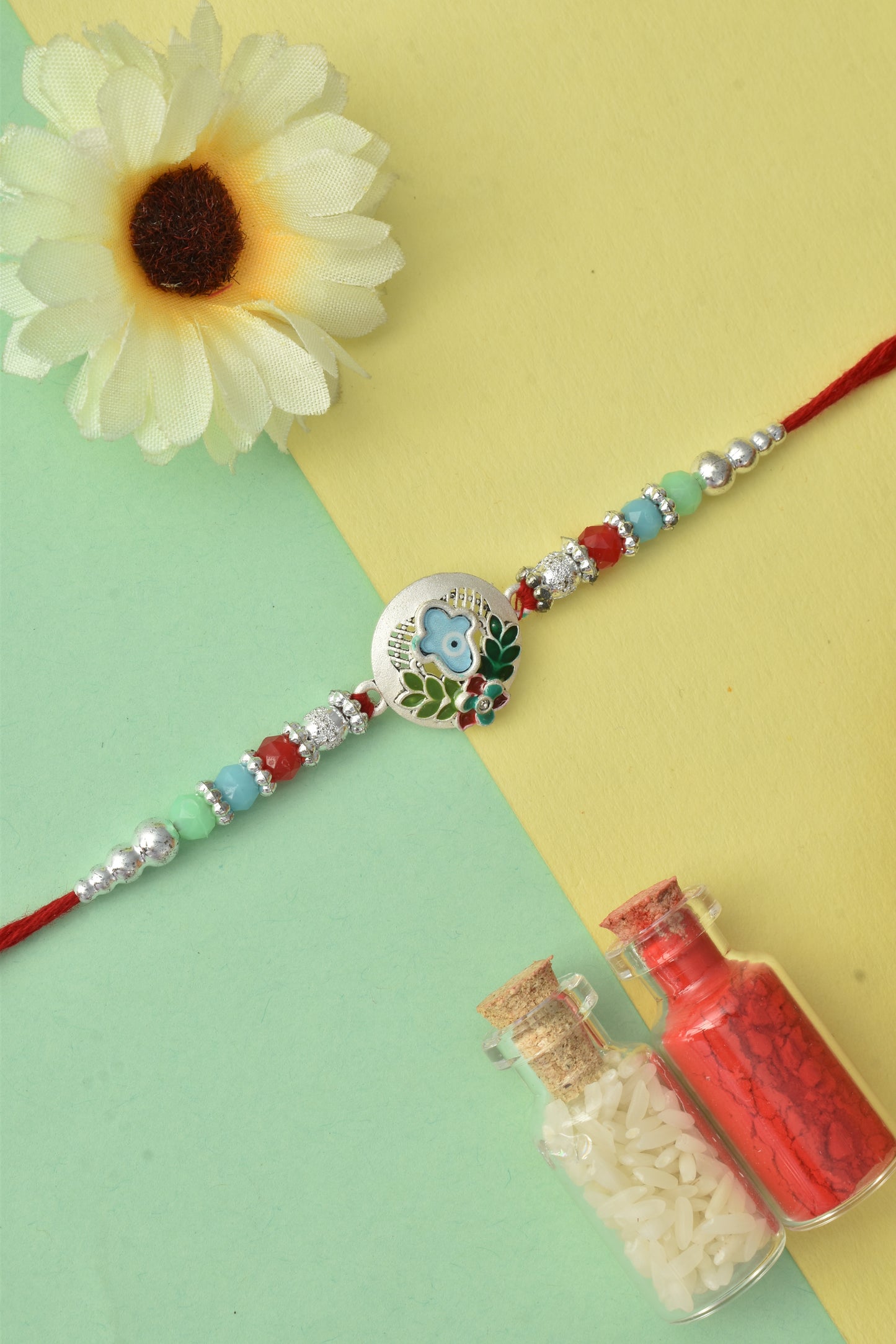 Silver plated rakhi