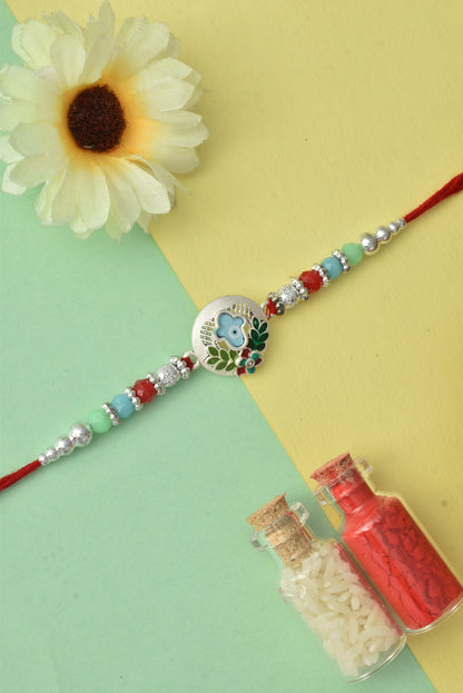 Silver plated rakhi