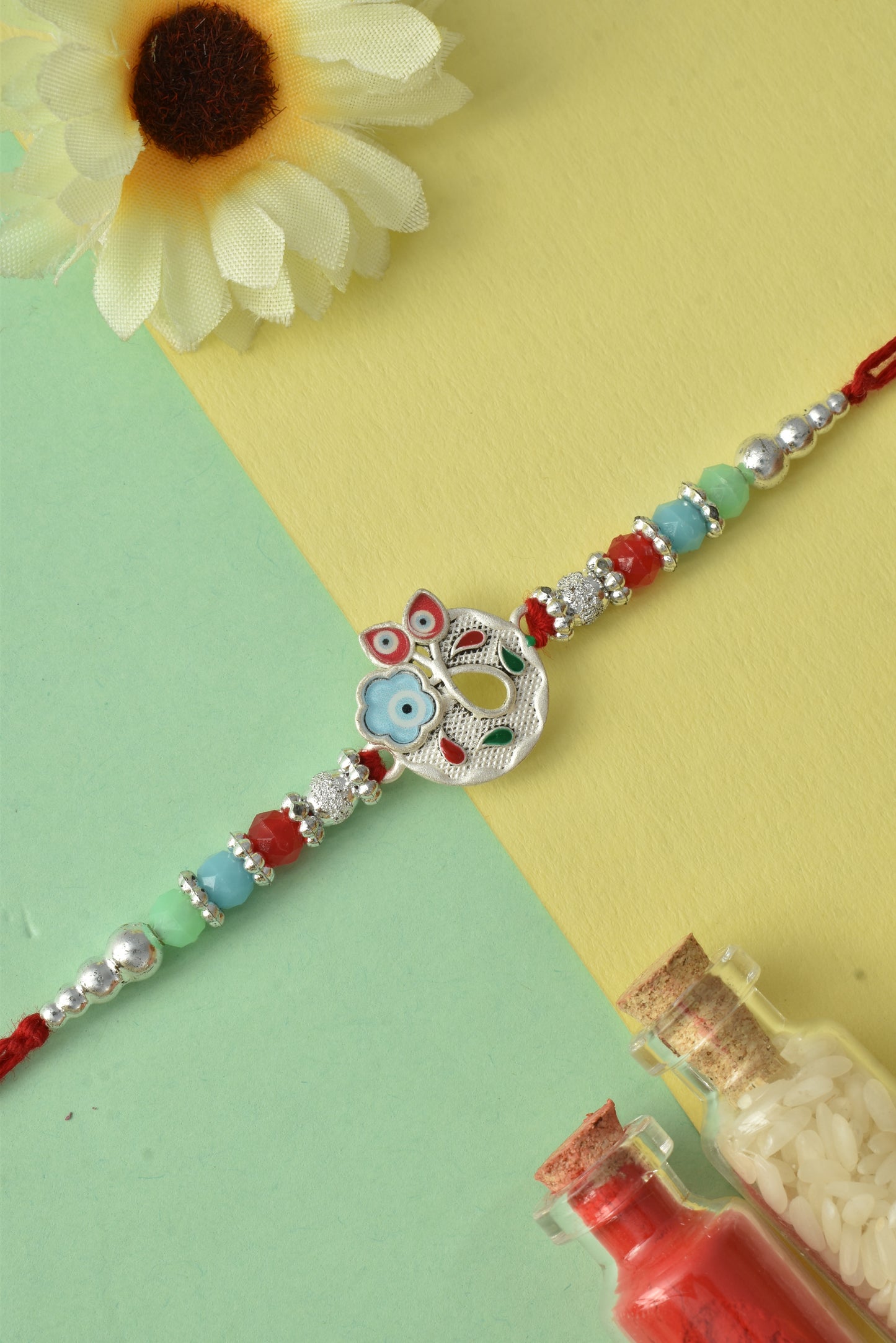Silver plated rakhi