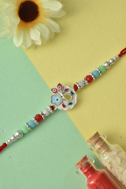 Silver plated rakhi