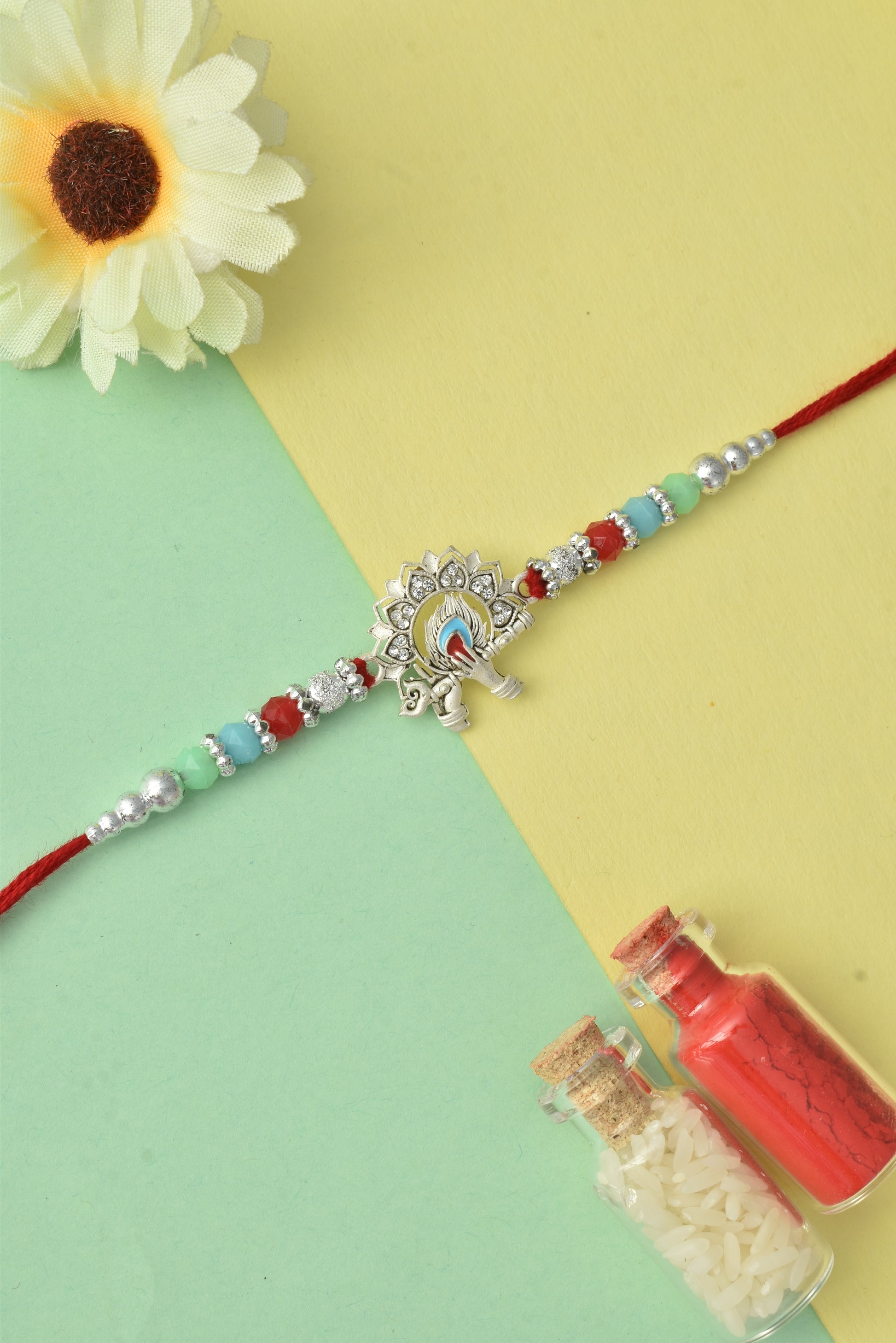 Silver plated rakhi
