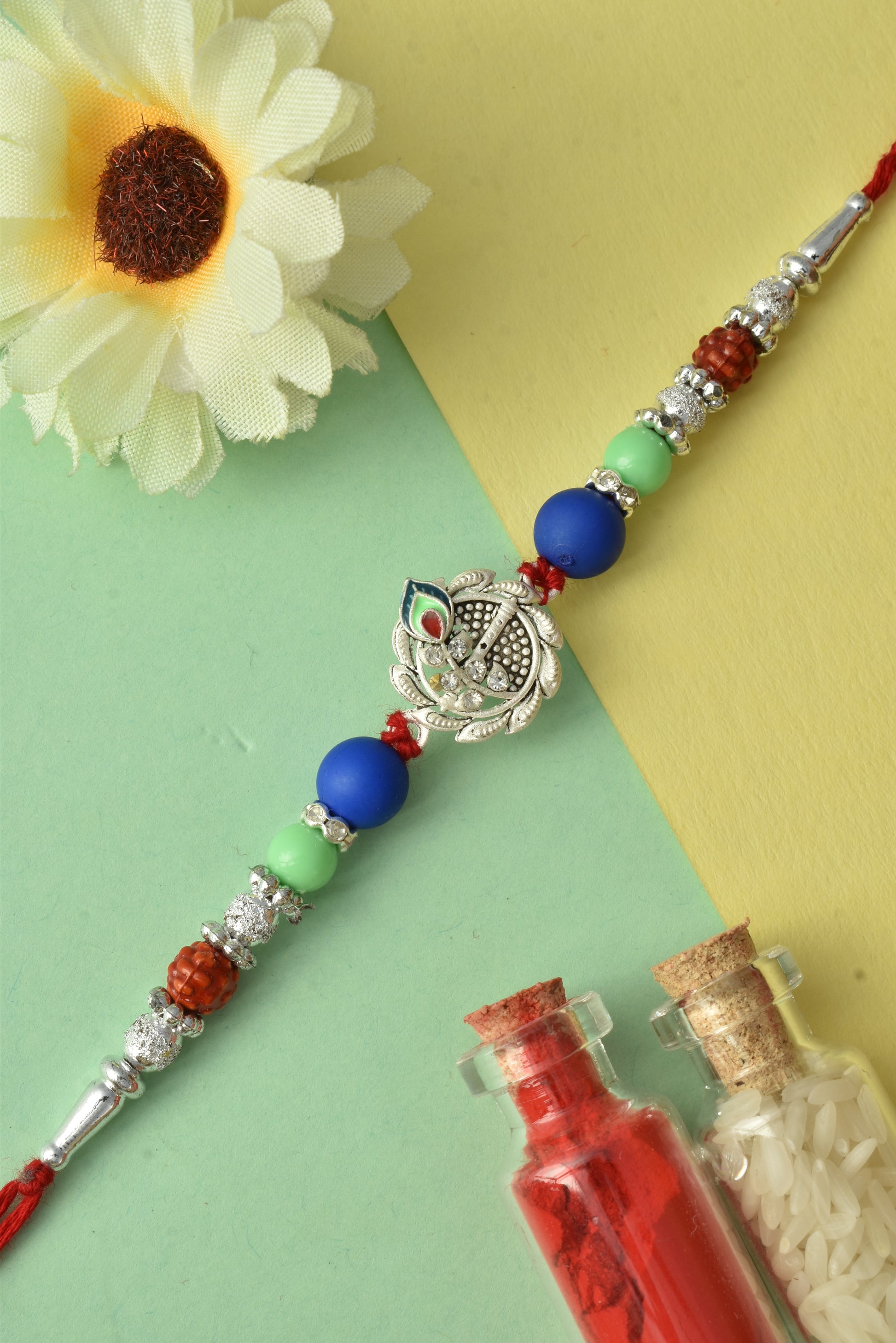 Silver plated rakhi