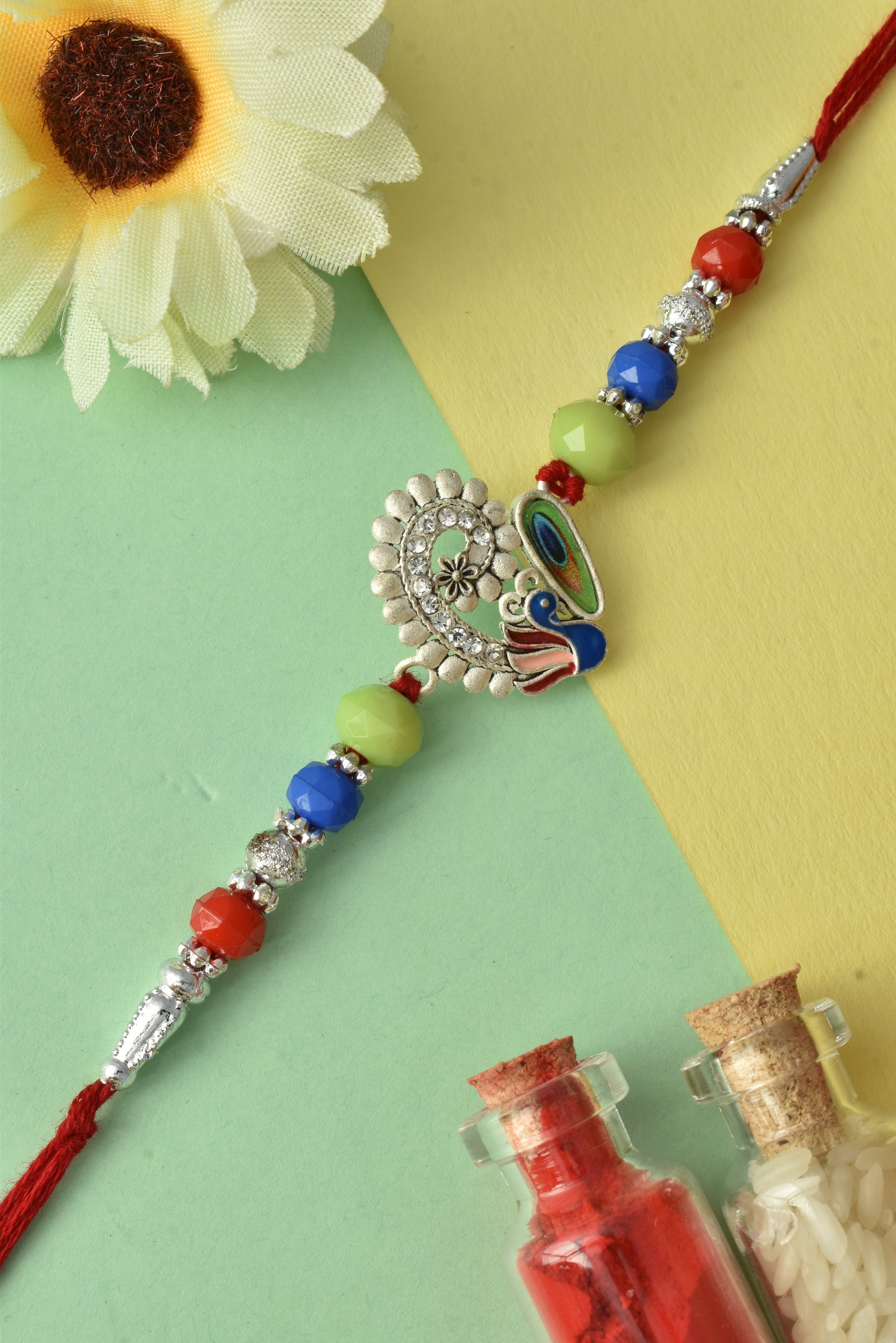 Silver plated rakhi