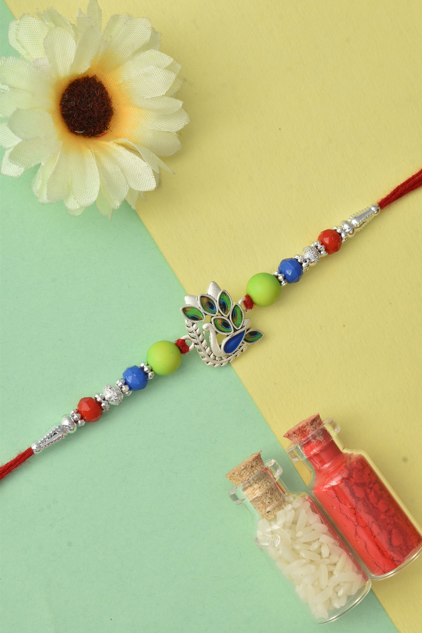 Silver plated rakhi