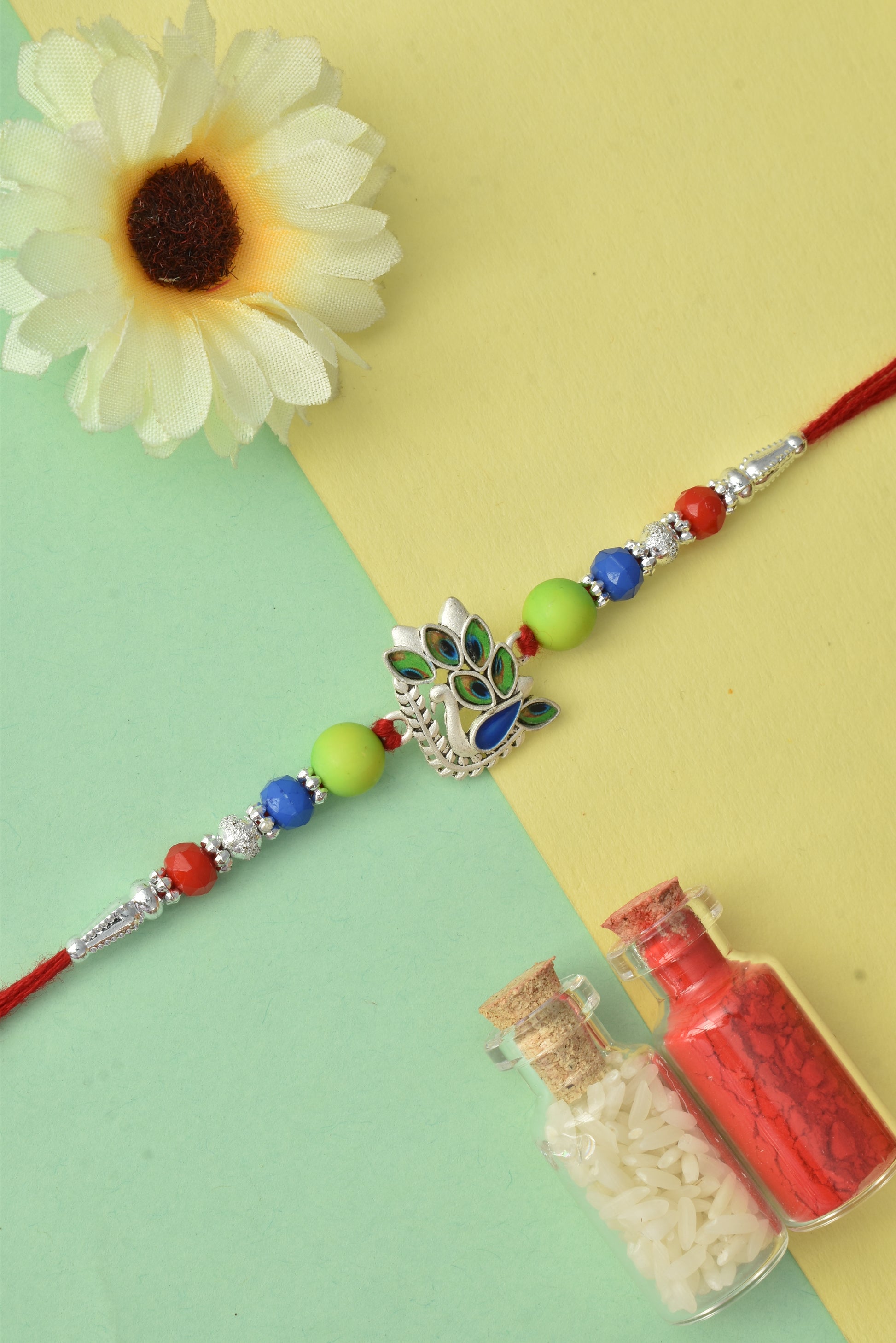 Silver plated rakhi