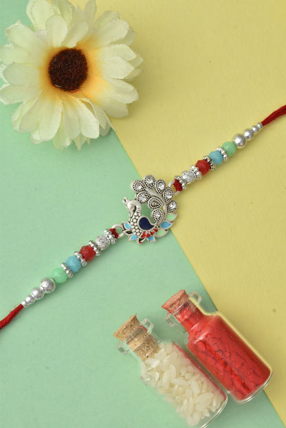 Silver plated rakhi