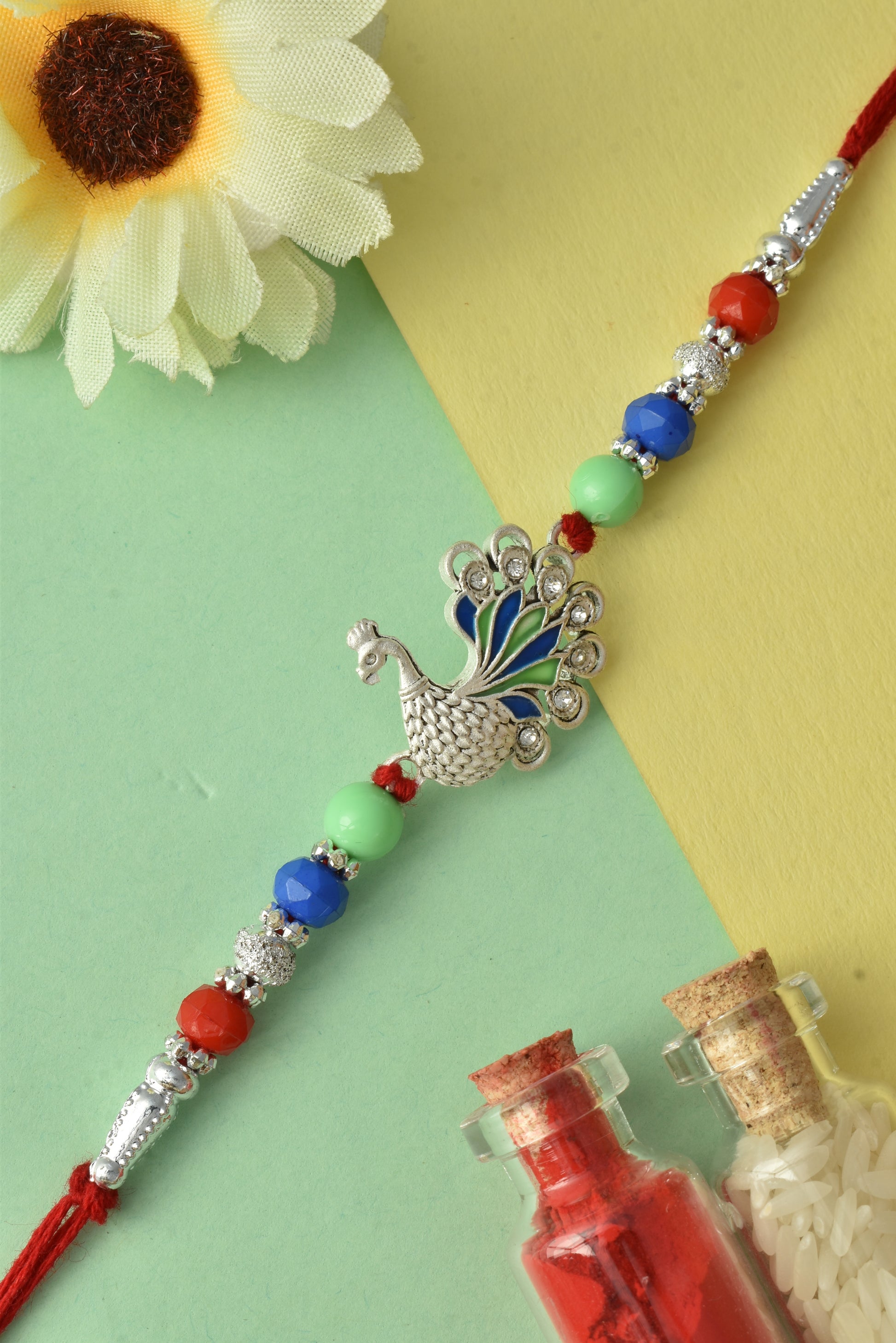 Silver plated rakhi