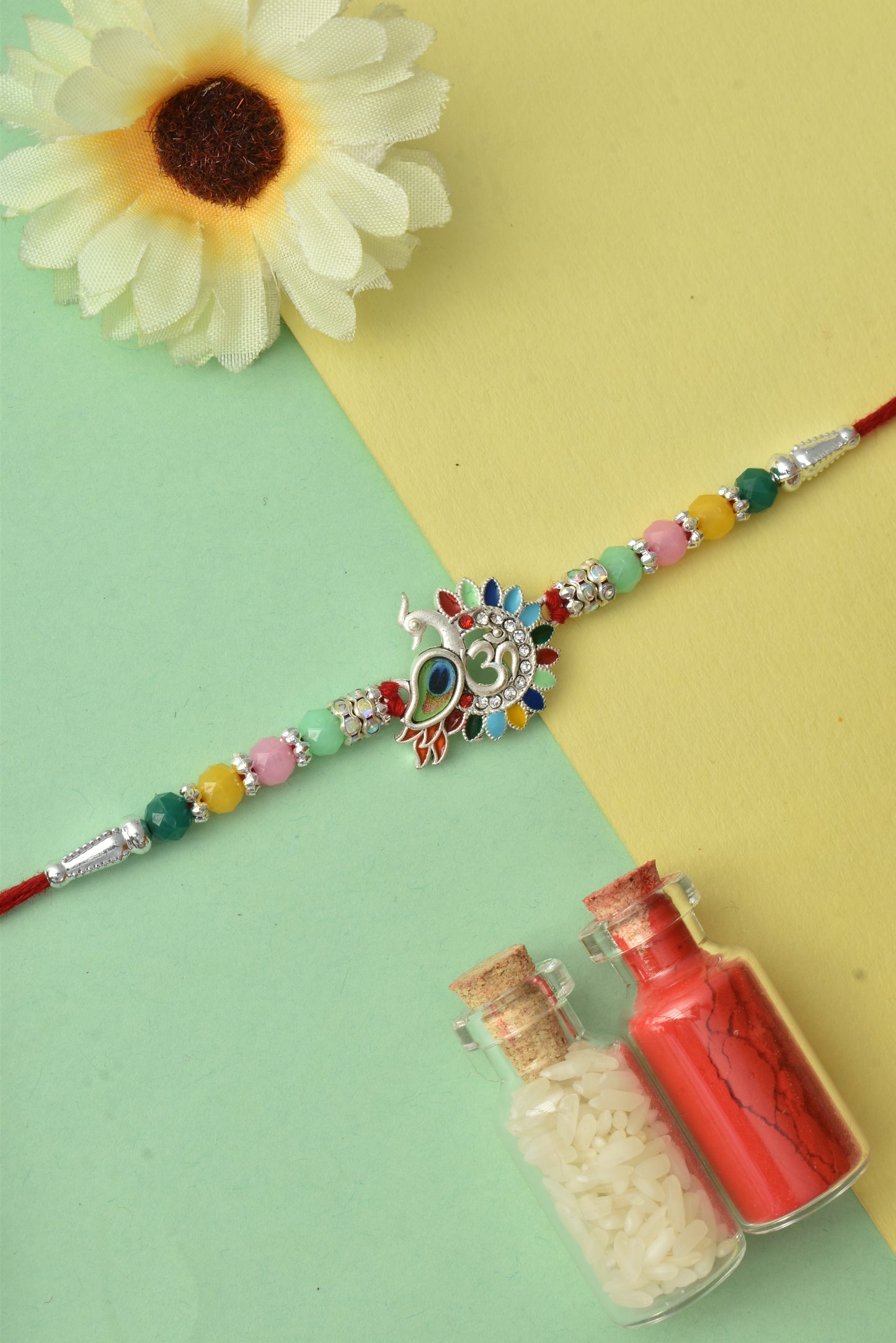 Silver plated rakhi