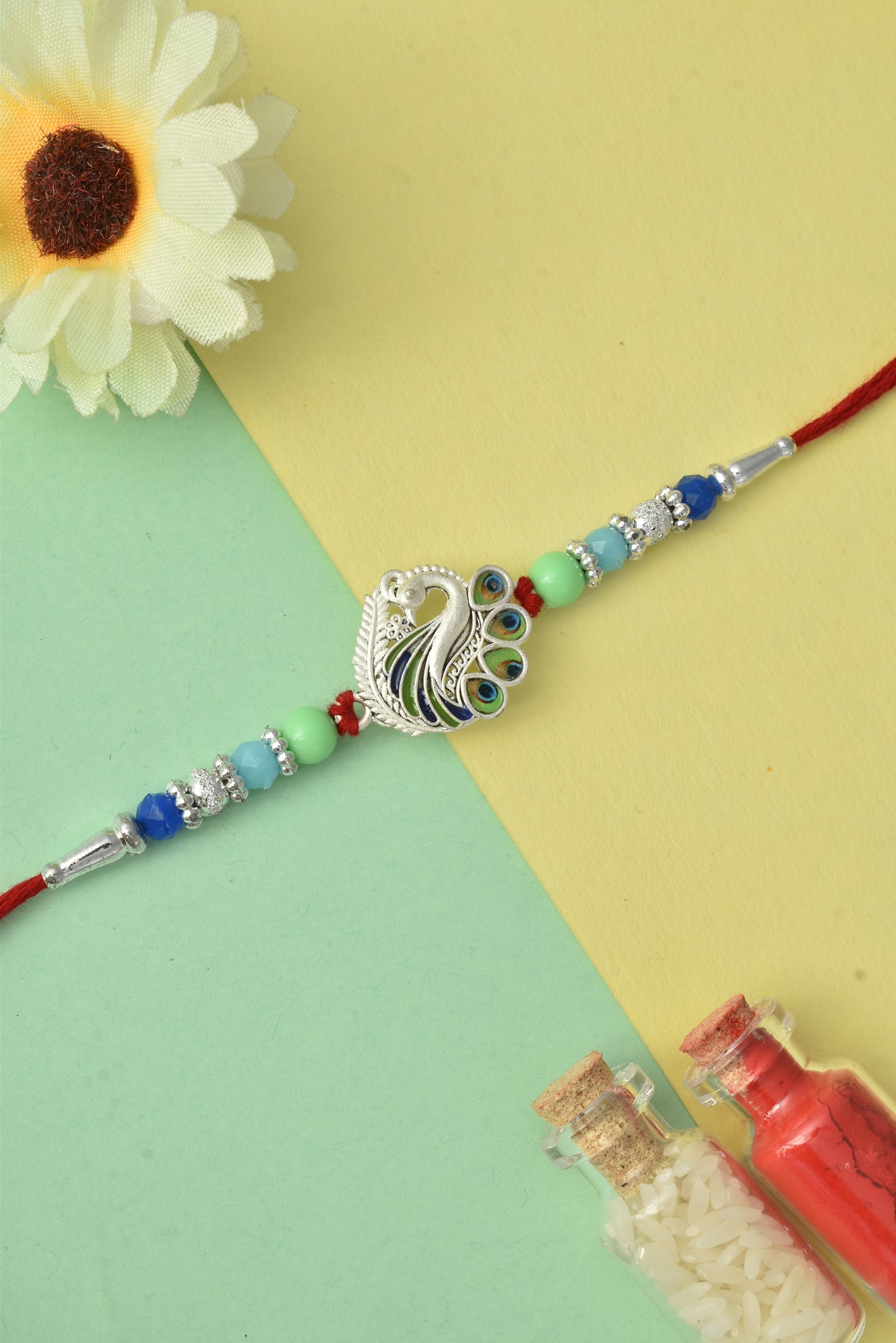 Silver plated rakhi