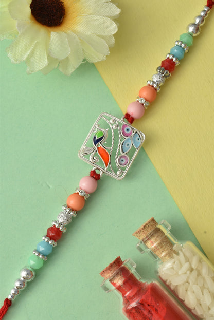 Silver plated rakhi