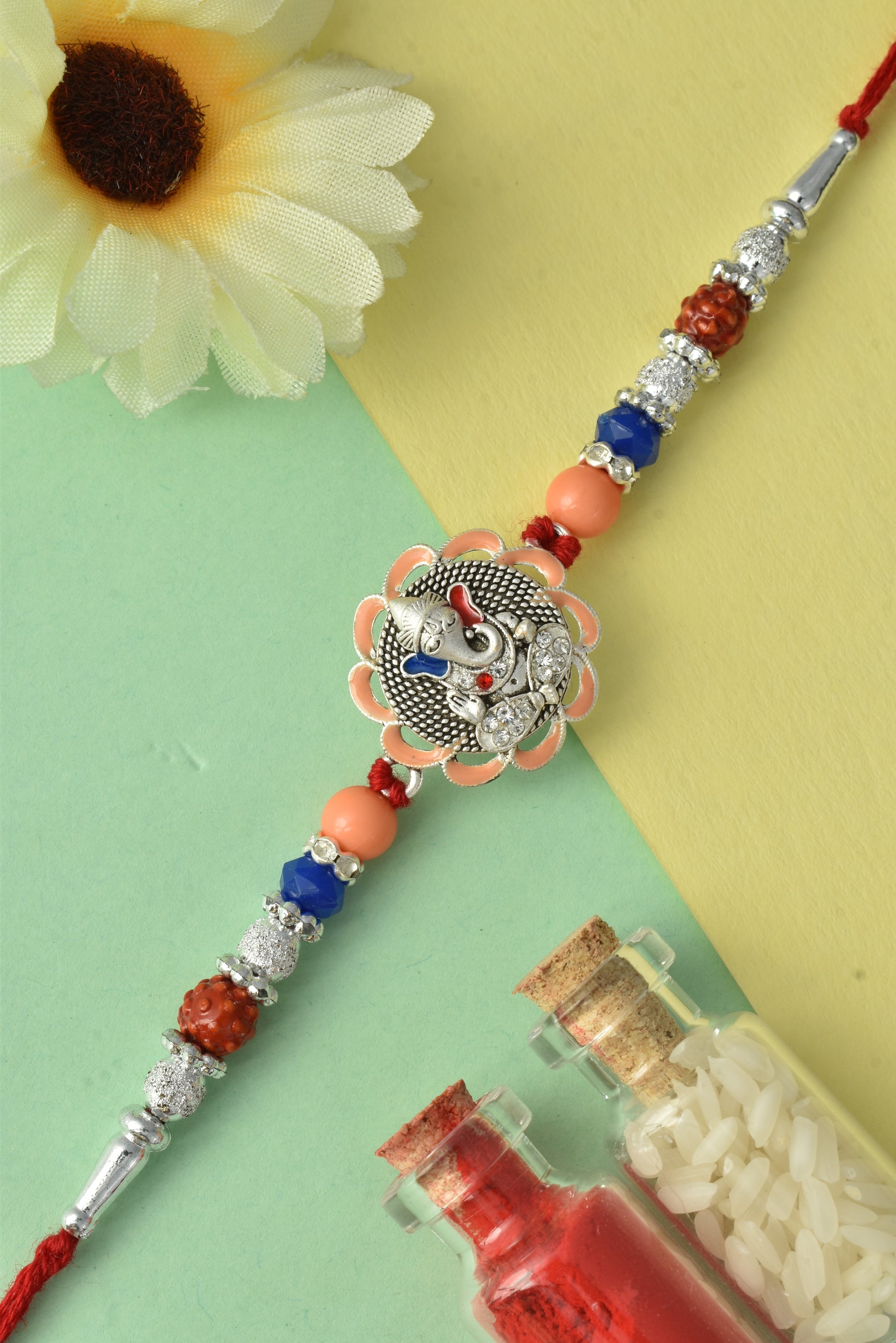 Silver plated rakhi