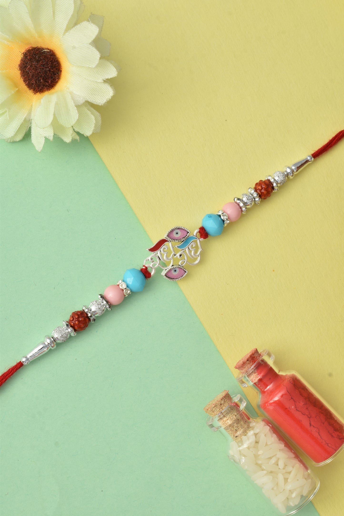 Silver plated rakhi