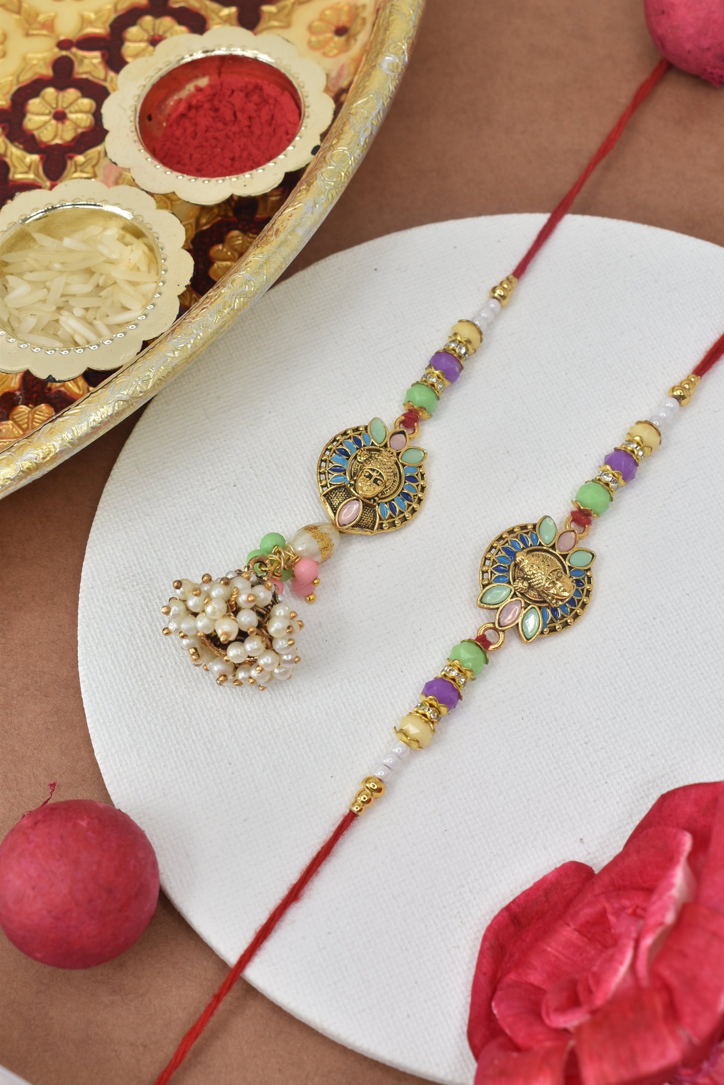 Couple Rakhi Set, Rakhi Set for Bhai Bhabhi