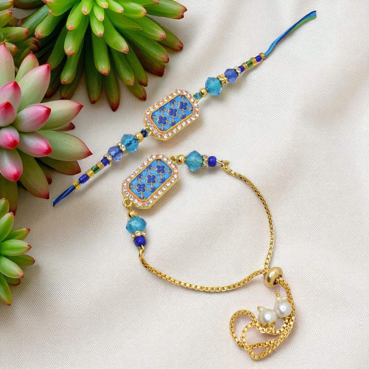 Couple Rakhi Set, Rakhi Set for Bhai Bhabhi