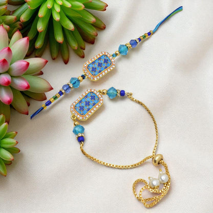 Couple Rakhi Set, Rakhi Set for Bhai Bhabhi