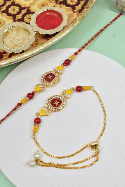 Couple Rakhi Set, Rakhi Set for Bhai Bhabhi