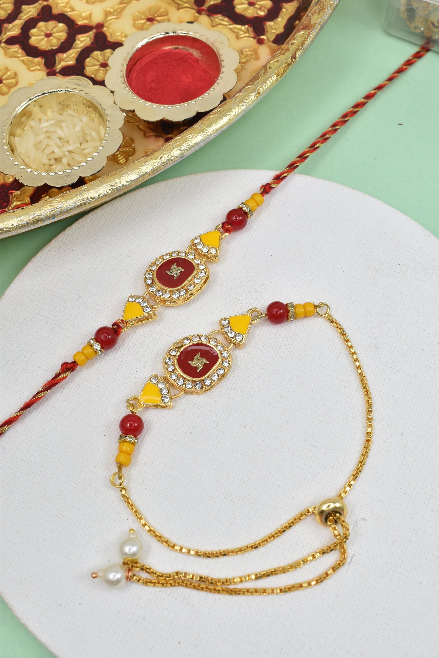 Couple Rakhi Set, Rakhi Set for Bhai Bhabhi