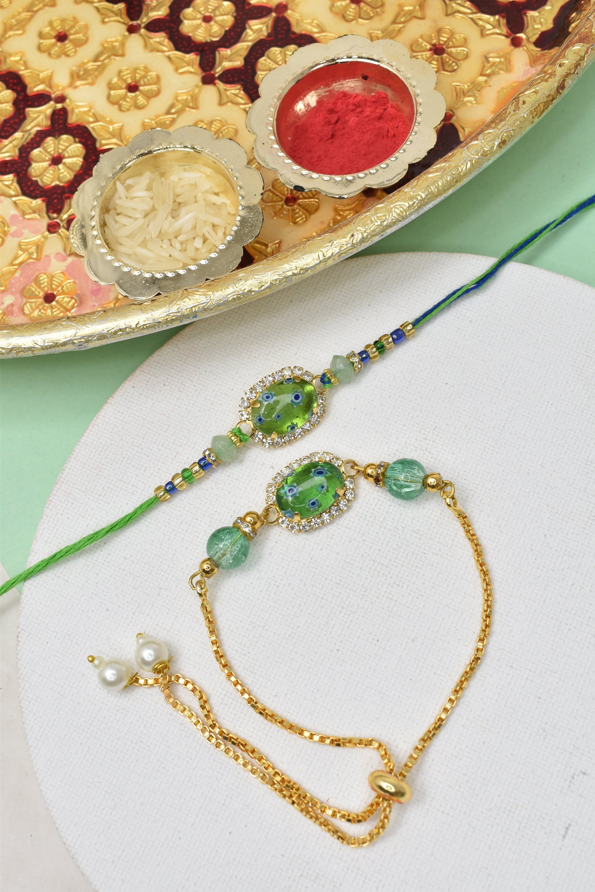 Couple Rakhi Set, Rakhi Set for Bhai Bhabhi