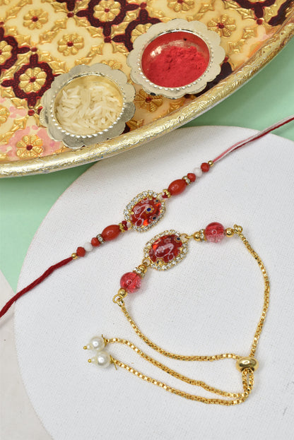 Couple Rakhi Set, Rakhi Set for Bhai Bhabhi