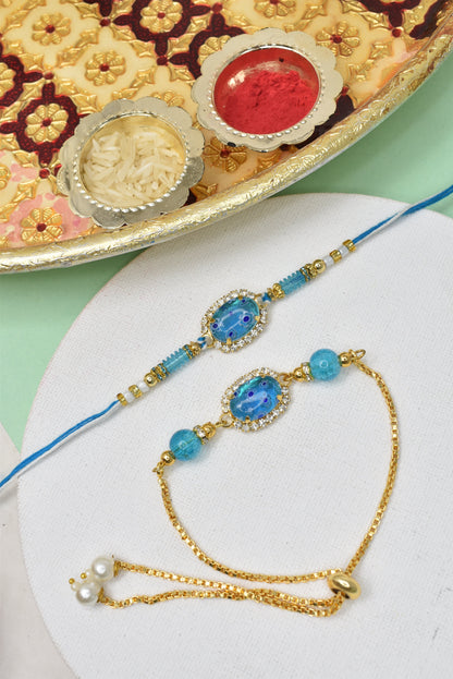 Couple Rakhi Set, Rakhi Set for Bhai Bhabhi