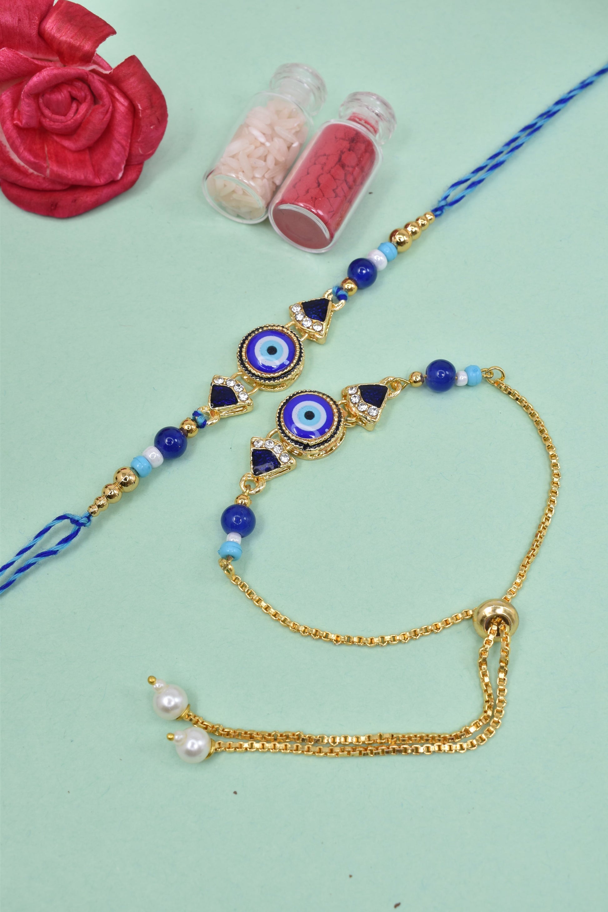 Couple Rakhi Set, Rakhi Set for Bhai Bhabhi