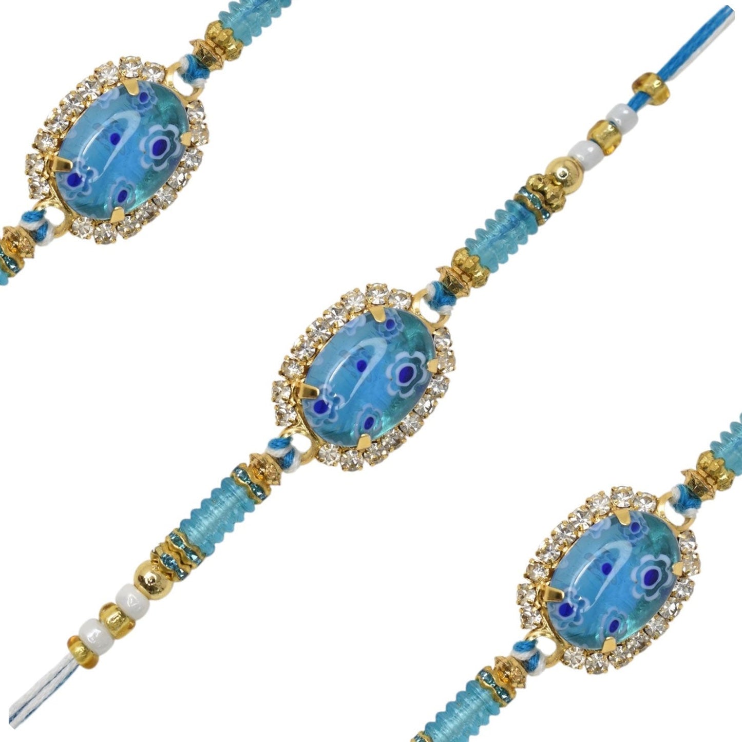 Silver Diamond Rakhi