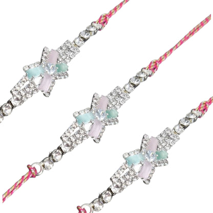 Silver Diamond Rakhi