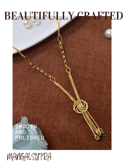 Meira Jewellery Traditional Mangalsutra for Women, Black Beads Chain with Pendant, Gold Plated Mangalsutra Necklace, Ethnic, Stylish Anniversary, Wedding, Festive Mangalsutra Jewellery for Women-38