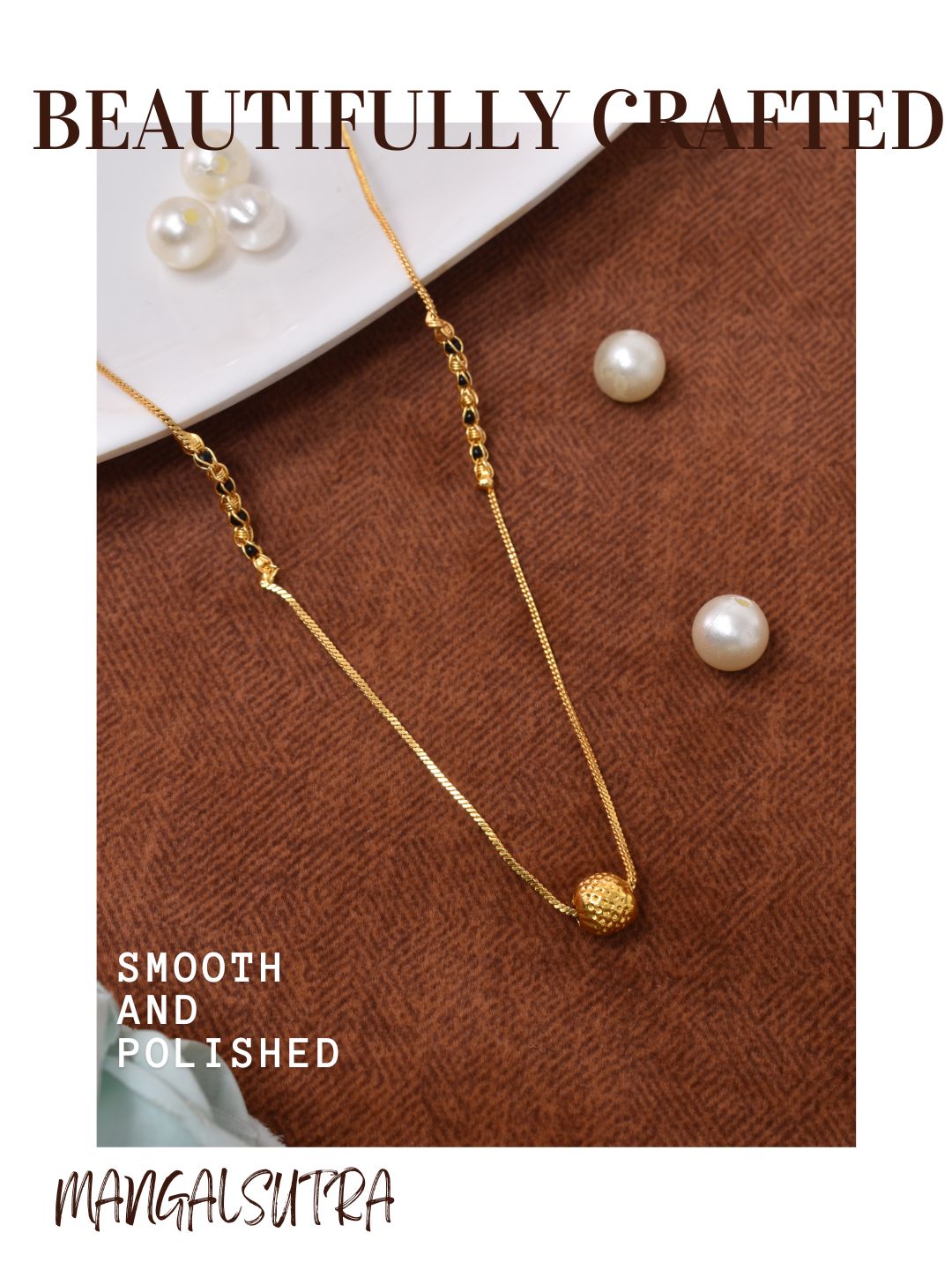 Meira Jewellery Traditional Mangalsutra for Women, Black Beads Chain with Pendant, Gold Plated Mangalsutra Necklace, Ethnic, Stylish Anniversary, Wedding, Festive Mangalsutra Jewellery for Women-37