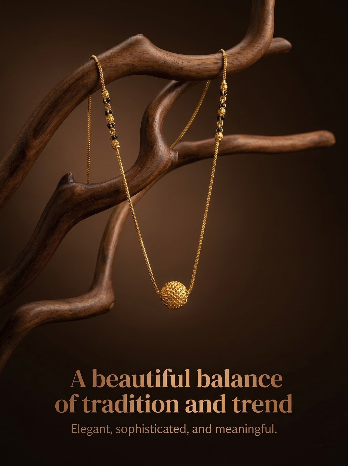Meira Jewellery Traditional Mangalsutra for Women, Black Beads Chain with Pendant, Gold Plated Mangalsutra Necklace, Ethnic, Stylish Anniversary, Wedding, Festive Mangalsutra Jewellery for Women-37
