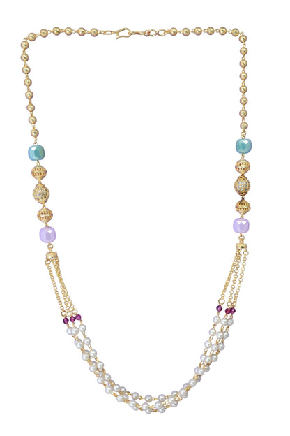 Statement Multilayer Dokiya Chain with Traditional Gemstones