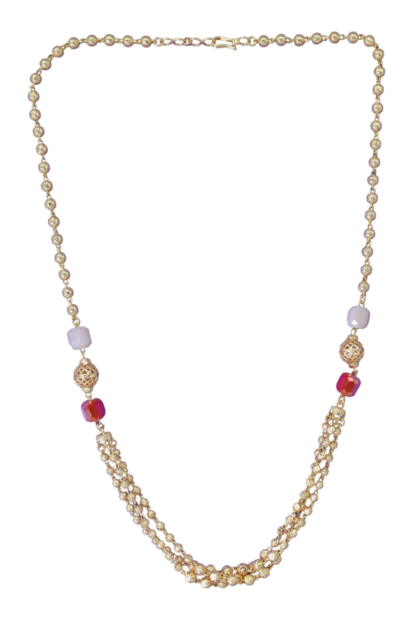 Statement Multilayer Dokiya Chain with Traditional Gemstones