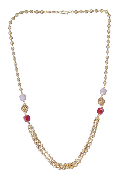 Statement Multilayer Dokiya Chain with Traditional Gemstones