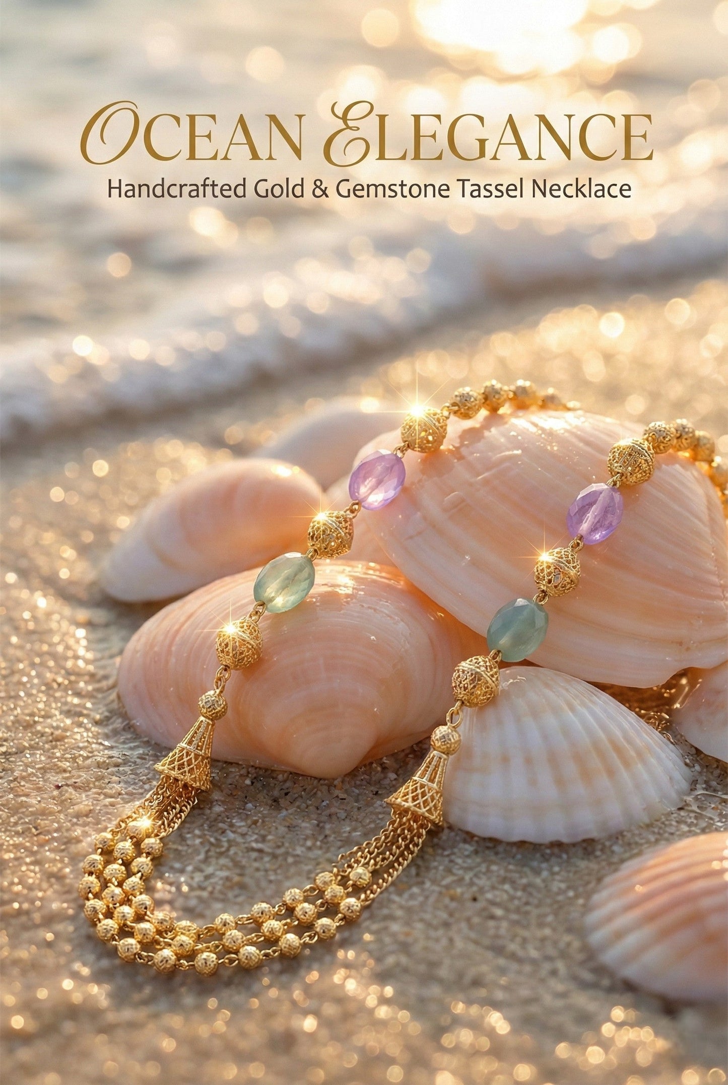 Statement Multilayer Dokiya Chain with Traditional Gemstones