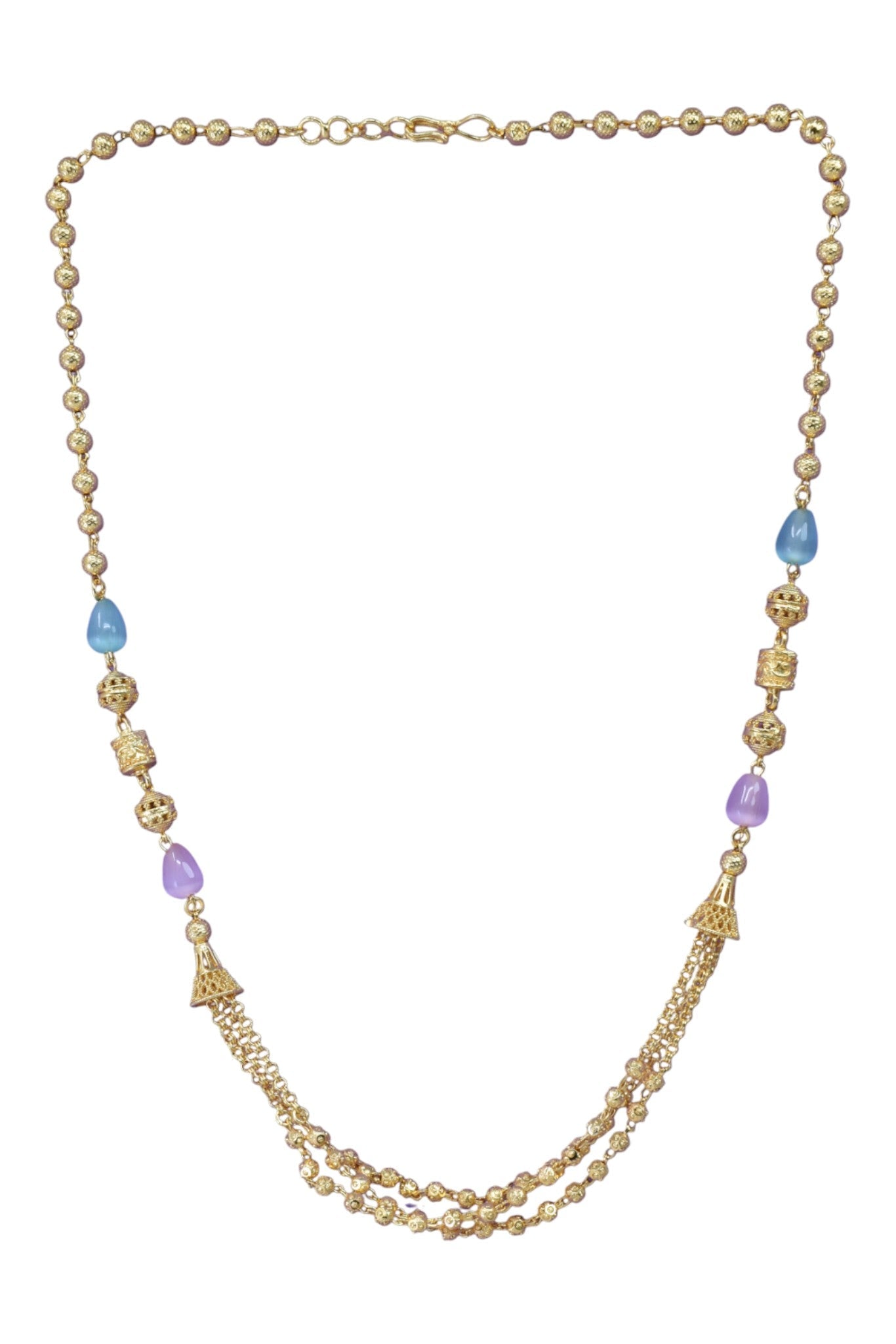 Statement Multilayer Dokiya Chain with Traditional Gemstones