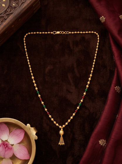 Traditional Statement Gold Plated Beaded Necklace for Women