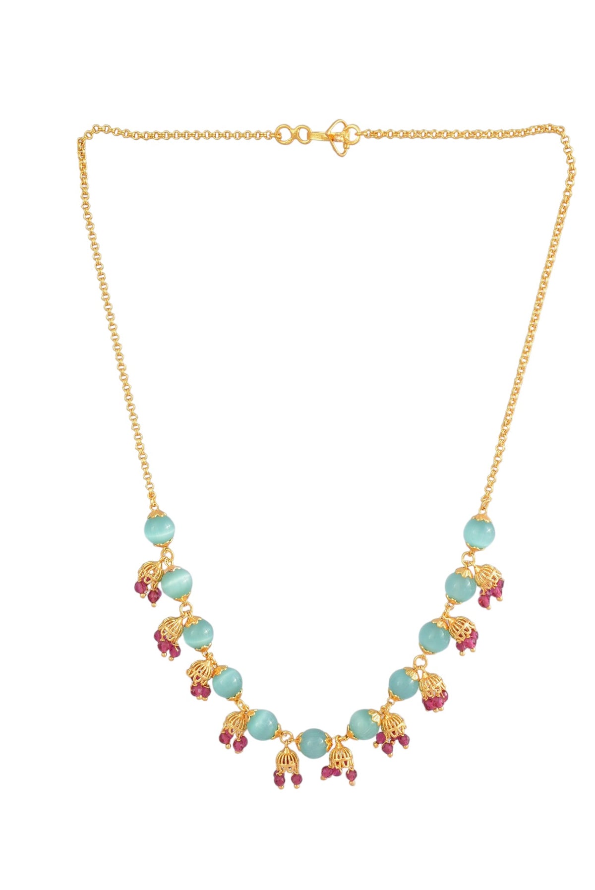 Traditional Statement Gold Plated Beaded Necklace for Women