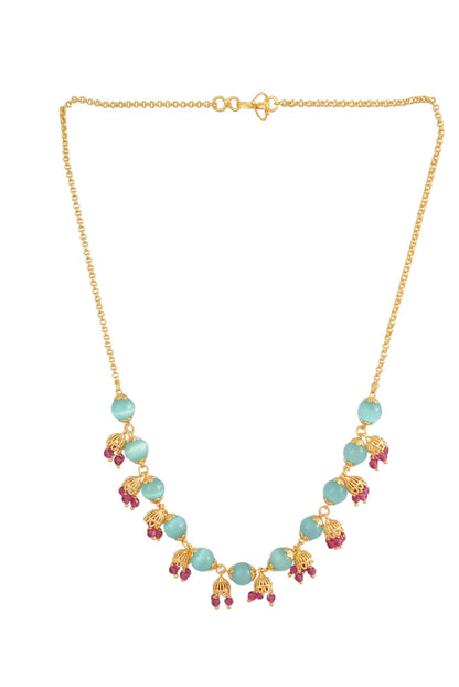 Traditional Statement Gold Plated Beaded Necklace for Women