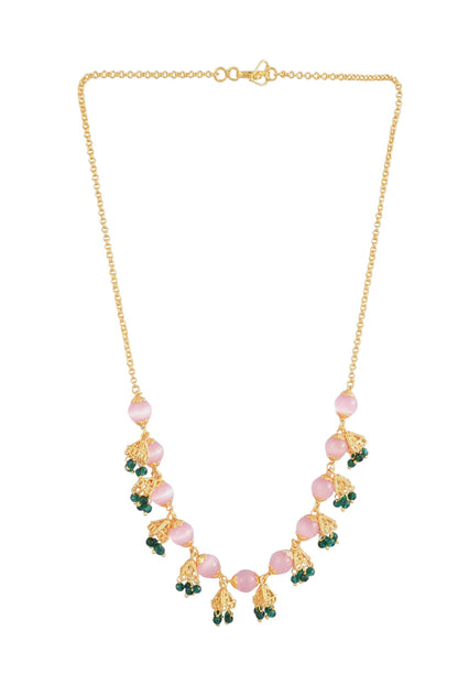 Traditional Statement Gold Plated Beaded Necklace for Women