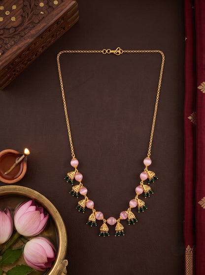 Traditional Statement Gold Plated Beaded Necklace for Women