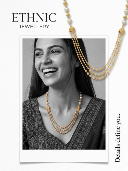 Ethnic Gold-Toned Tanmaniya Necklace for Women